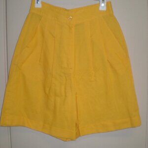 Adam Dougless Adriana Papell  Marigold Yellow High Waisted Cuffed Shorts  Size M